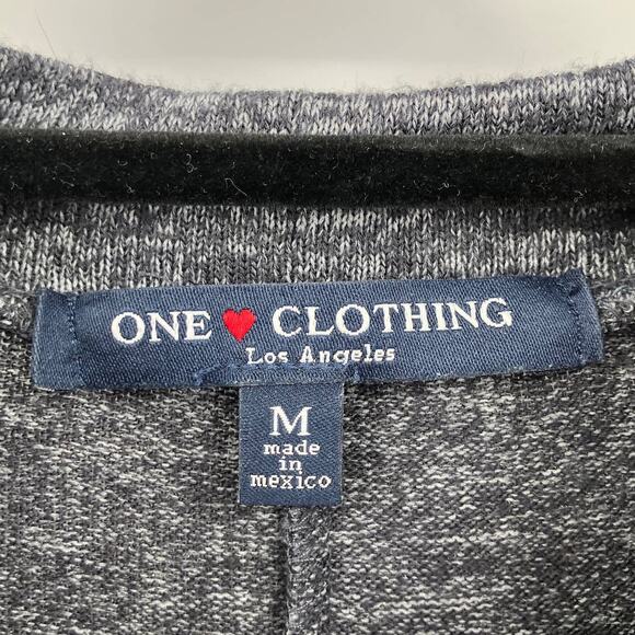 One Clothing Los Angeles Gray White Lightweight Mock Neck T-Shirt Swing Dress - Picture 2 of 6